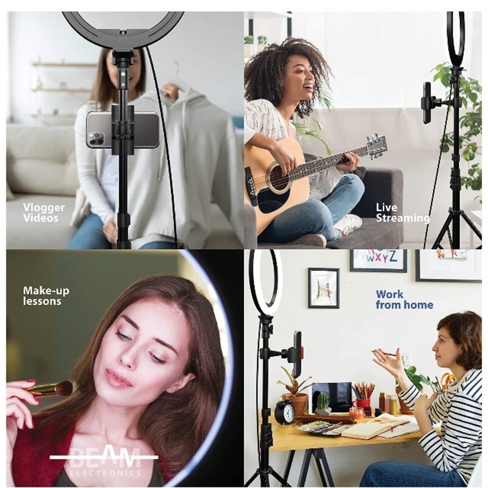 10" Selfie Ring Light with 59" Extendable Tripod - Picture 3 of 7